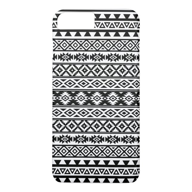 Aztec Stylized Pattern Black & White Case-Mate iPhone Case (Back)