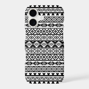 Aztec Stylized Pattern Black & White iPhone 17 Case