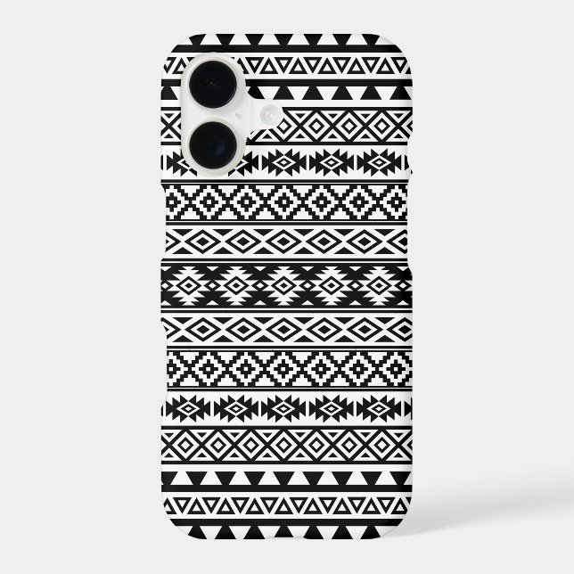 Aztec Stylized Pattern Black & White Case-Mate iPhone Case (Back)