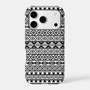 Aztec Stylized Pattern Black & White iPhone 17 Pro Case