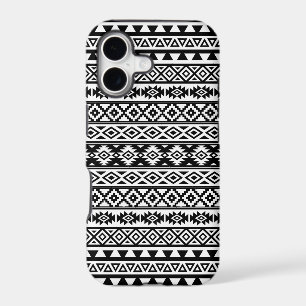 Aztec Stylized Pattern Black & White iPhone 17 Case