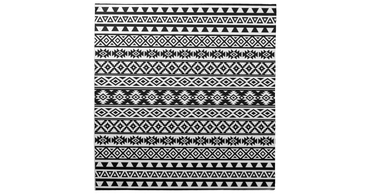 Aztec Stylized Pattern Black White Cloth Napkin Zazzle Com