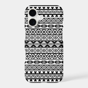 Aztec Stylized Pattern Black & White iPhone 17 Case