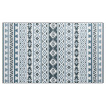 Aztec Stylized Pattern Gray-Blues &amp; White Fabric