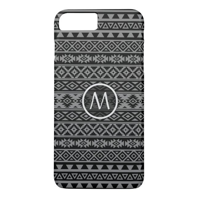 Aztec Stylized Ptn Blk & Gray I (Personalized) Case-Mate iPhone Case (Back)
