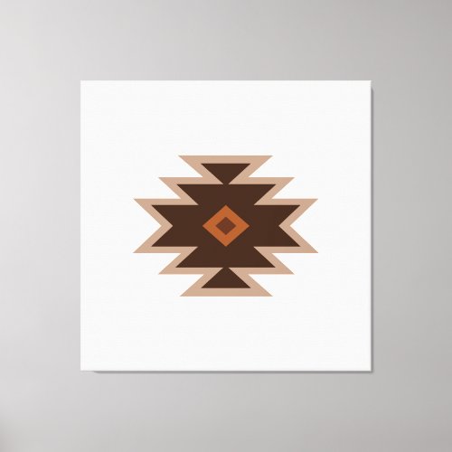 Aztec Stylized Symbol Browns Rusts Cream Canvas Print