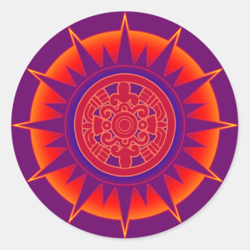 Aztec Sun Design Stickers