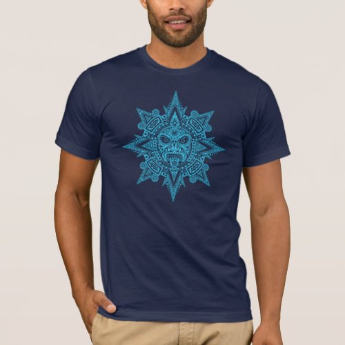 Aztec Sun Mask dark blue T_Shirt