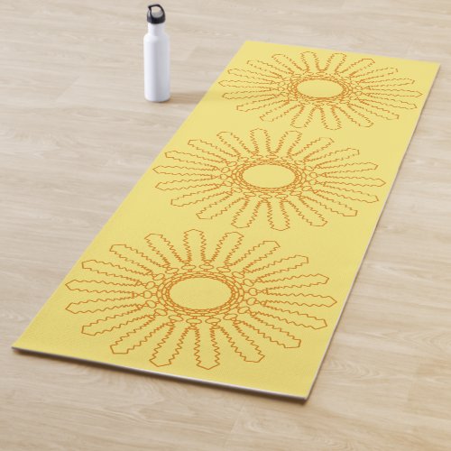 Aztec Sun Pattern Double Sided Yoga Mat