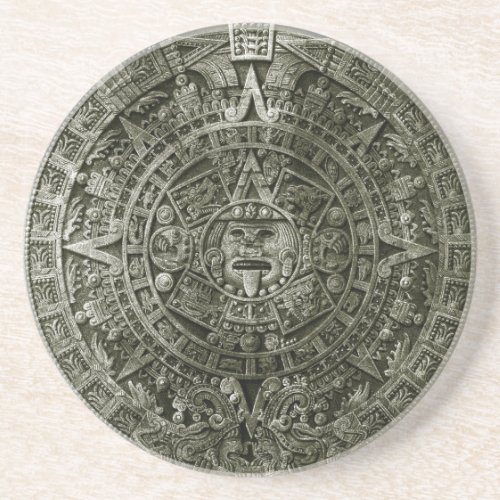 Aztec Sun Stone Zodiac Calendar Coaster
