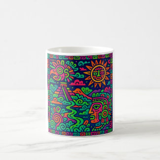 Aztec Sunrise – Neon Mayan Mug
