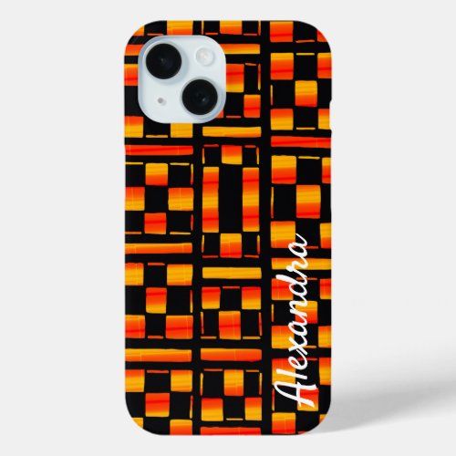 Aztec Sunset Abstract pattern iPhone 15 Case