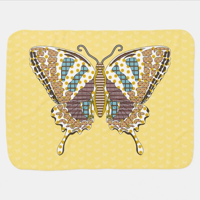 Aztec Swallowtail Baby Blanket (Horizontal)