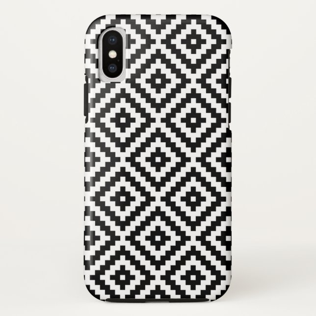 Aztec Symbol Block Ptn Black & White I Case-Mate iPhone Case (Back)