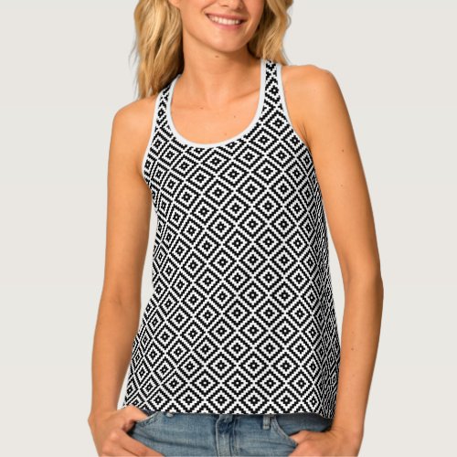 Aztec Symbol Block Rpt Ptn B BW I Tank Top