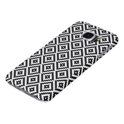 Aztec Symbol Block Rpt Ptn Black &amp; White I Samsung Galaxy S6 Case
