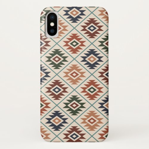 Aztec Symbol Stylized Pattern Color Mix iPhone X Case