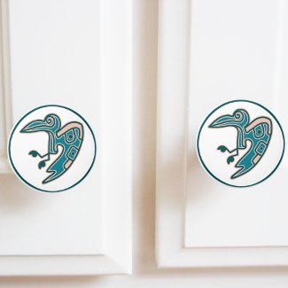 Aztec Teal Green Bird Motif