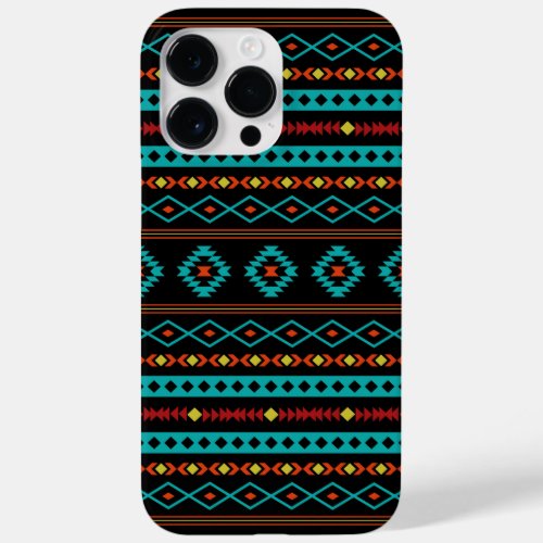 Aztec Teal Reds Yellow Black Mixed Motifs Pattern Case_Mate iPhone 14 Pro Max Case