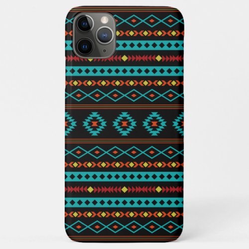 Aztec Teal Reds Yellow Black Mixed Motifs Pattern iPhone 11 Pro Max Case
