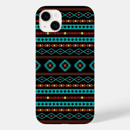 Aztec Teal Reds Yellow Black Mixed Motifs Pattern Case_Mate iPhone 14 Plus Case