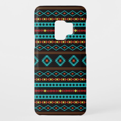 Aztec Teal Reds Yellow Black Mixed Motifs Pattern Case_Mate Samsung Galaxy S9 Case