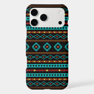Aztec Teal Reds Yellow Black Mixed Motifs Pattern iPhone 17 Pro Max Case
