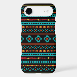 Aztec Teal Reds Yellow Black Mixed Motifs Pattern iPhone 17 Air Case