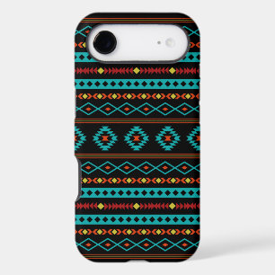 Aztec Teal Reds Yellow Black Mixed Motifs Pattern iPhone 17 Air Case