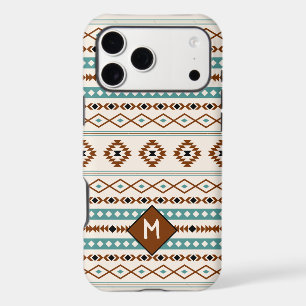 Aztec Teal Ter Blk Cr Mixed Pattern (Personalized) iPhone 17 Pro Max Case