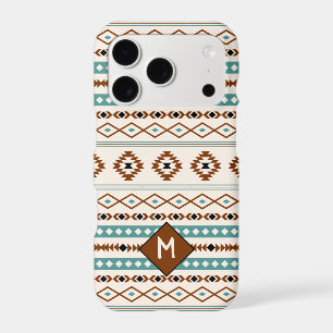 Aztec Teal Ter Blk Cr Mixed Pattern (Personalized) iPhone 17 Pro Case