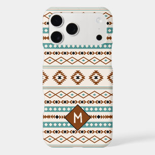 Aztec Teal Ter Blk Cr Mixed Pattern (Personalized) iPhone 17 Pro Max Case