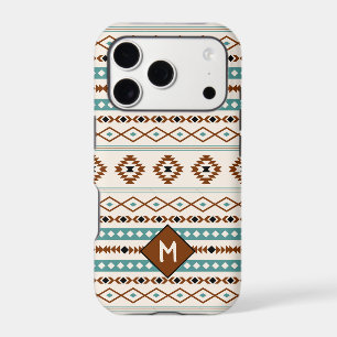 Aztec Teal Ter Blk Cr Mixed Pattern (Personalized) iPhone 17 Pro Case