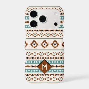 Aztec Teal Ter Blk Cr Mixed Pattern (Personalized) iPhone 17 Pro Case