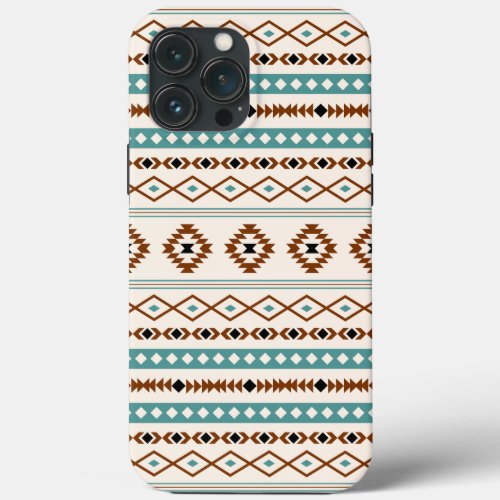 Aztec Teal Terracotta Black Cream Mixed Pattern Ca iPhone 13 Pro Max Case
