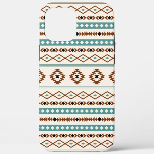 Aztec Teal Terracotta Black Cream Mixed Pattern Ca iPhone 12 Pro Max Case