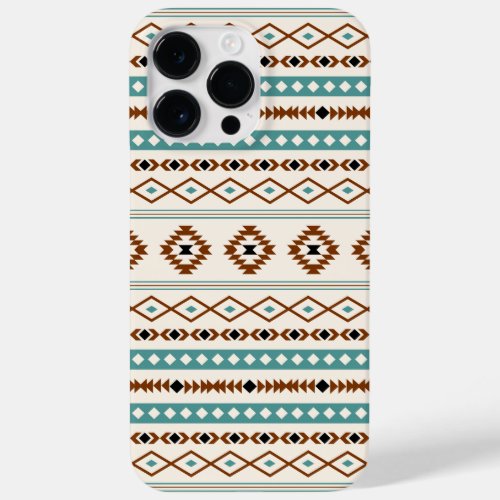 Aztec Teal Terracotta Black Cream Mixed Pattern Case_Mate iPhone 14 Pro Max Case