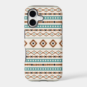 Aztec Teal Terracotta Black Cream Mixed Pattern iPhone 17 Case