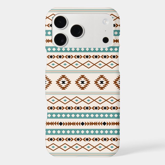 Aztec Teal Terracotta Black Cream Mixed Pattern Case-Mate iPhone Case (Back)