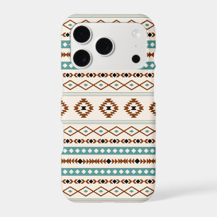Aztec Teal Terracotta Black Cream Mixed Pattern iPhone 17 Pro Case
