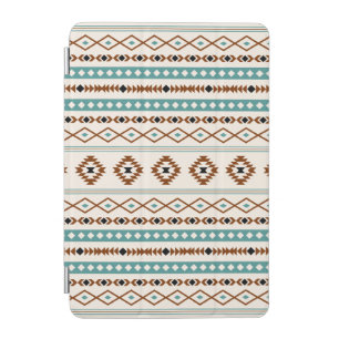 Aztec Teal Terracotta Black Cream Mixed Pattern iPad Mini Cover