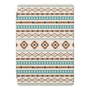 Aztec Teal Terracotta Black Cream Mixed Pattern iPad Pro Cover