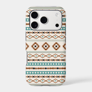Aztec Teal Terracotta Black Cream Mixed Pattern iPhone 17 Pro Case