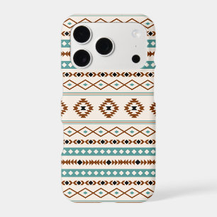 Aztec Teal Terracotta Black Cream Mixed Pattern iPhone 17 Pro Case