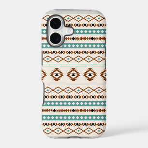 Aztec Teal Terracotta Black Cream Mixed Pattern iPhone 17 Case