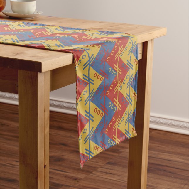 AZTEC TEXTILE FABRIC PATTERN SHORT TABLE RUNNER (In Situ)