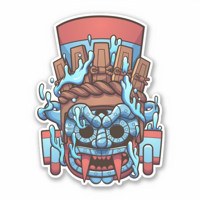 Aztec Tlaloc Sticker (Front)