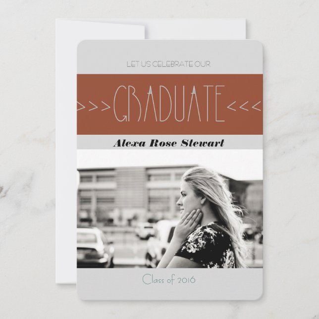 Aztec Trendy Graduation Party | Announcement (Front)