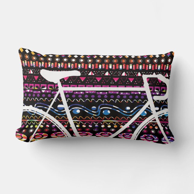 Aztec tribal bike throw pillow (Front)