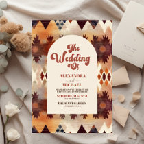 Aztec Tribal Brown Ethnic Western Wedding Invitation